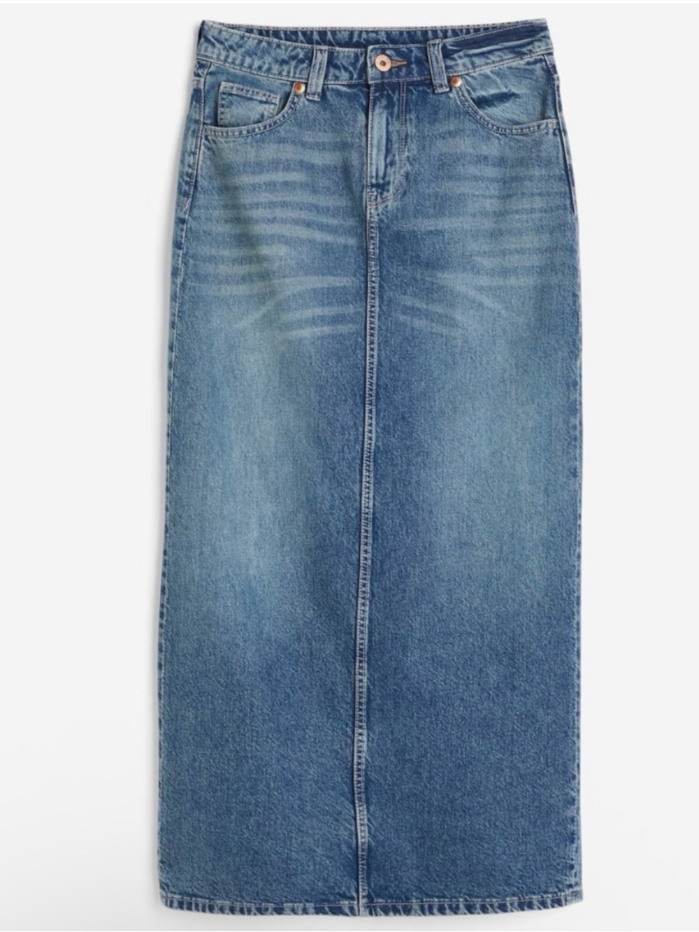 H&M Blue Denim Pencil Maxi Pencil Skirt